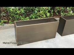 Garden Metal Flower Planter Rectangular Galvanized Steel With Bracket