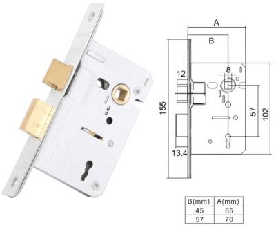 China Wide Application 4557 European Style Security Square Mortise Lock High Quality Body for sale