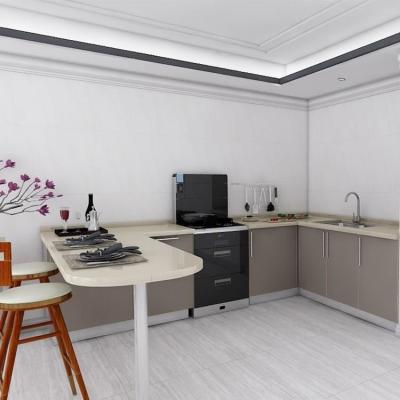 China Europe Africa Project Apartment Modern Design Cabinets High Gloss Laminate Kitchen Cabinet for sale