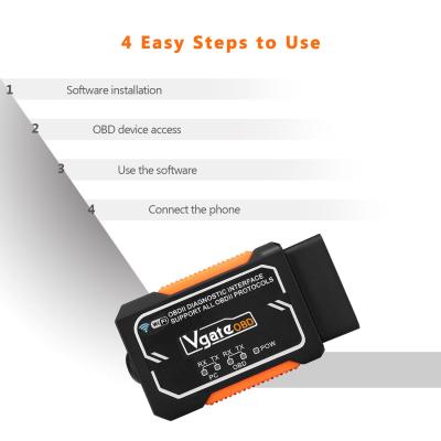 China Microprocesador de la calidad PIC18F2480 del escáner de diagnóstico auto de ELM327 WiFi Vgate obd2 el mejor en venta