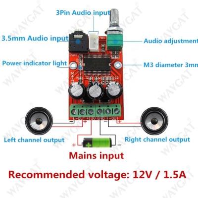 China YDA138-E Digital Amplifier Panel 12W*2 Audio Amplifiers DIY Sound System Speaker Home Theater YDA138 Dual Channel Stereo Dual Channel Panel for sale