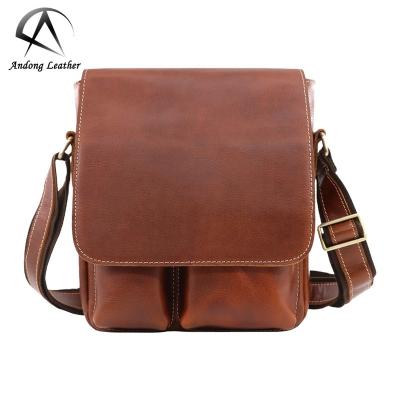 China Retro Business Crazy Horse Fasion Men's Genuine Leather Shoulder Bag Messenger Bags Vintage Fashion Cow Genuine Leather for sale