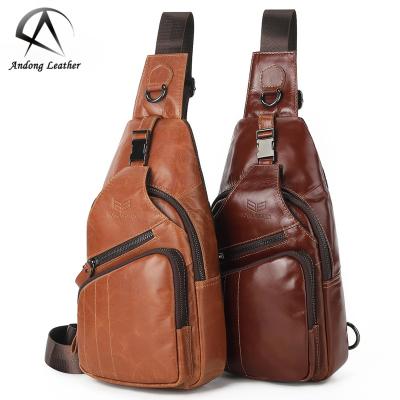 China Vintage Andong Trunk Bags For Men Genuine Genuine Cow Leather Vintage Fashion Cross - Business Casual Dress Retro Body Shoulder Sling Bag Cool for sale