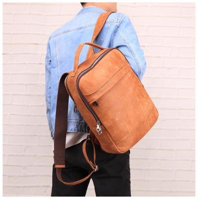 China Waterproof Backpack For Men's Genuine Cow Leather Europe Fashion Outdoor Casual Weave Shoulder Bag for sale