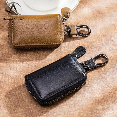 China Fashion Andong Key Holder Bag For Women Unisex Men Genuine Cow Leather Fashion Car Key Bag Holders Case for sale