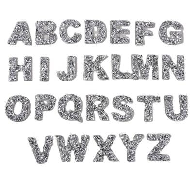 China 3D Fashion Hot Dress Accessory Iron On Backing Heat Pressed Crystal Clear Adhesive Backing Rhinestone Letter Alphabet Patches for sale