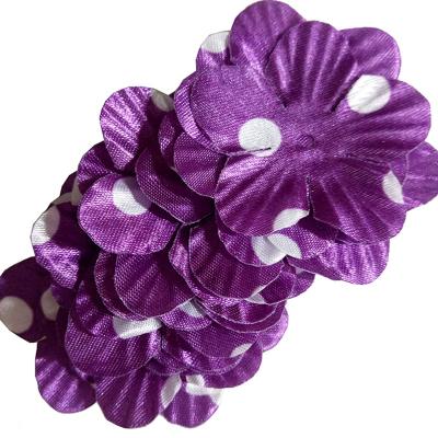 China Hot Sale Garment/Hair/Bag/Sewing Fabric Clip Petal 4 cm DIY Wedding Decorative Artificial Craft Flower Flip Flops Printed Floral Petals for sale