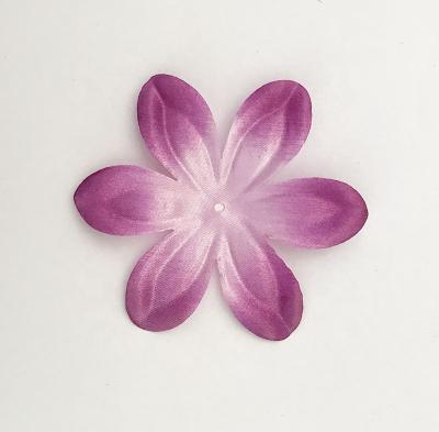 China Custom Printed DIY Satin Flower Polyester Artificial Petal With Hole In The Middle For Shoes Decoration for sale