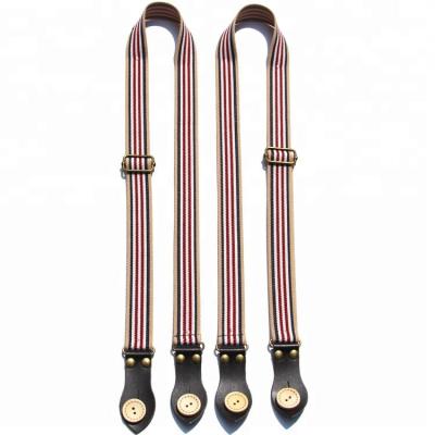 China Adult Hotsale Fashion Braces Men Elastic Striped Suspenders for sale