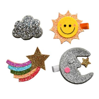 China For Hair Wholesale Glitter High Quality Handmade Shiny Hair Clips For Kids for sale