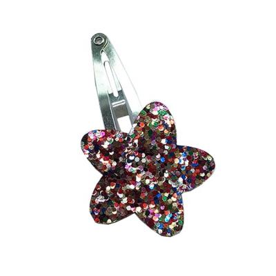 China Hair Accessory Custom Design Available Cheap Price Fashion DIY Handmade Sequined Star Glitter Hairpins For Babies for sale