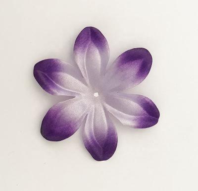 China New Arrival Various Colors 6.5 cm DIY Polyester Fabric Petal Printed Flower For Flip Flop Decorative for sale