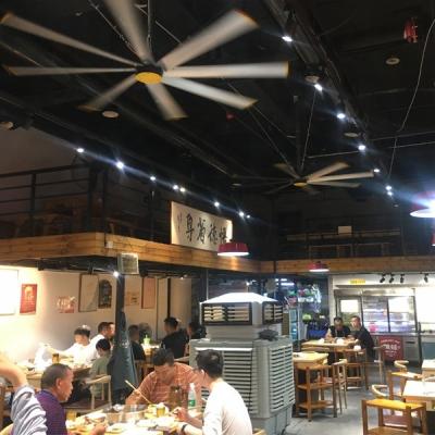 China 8FT Brushless Outer Rotor HVLS Industrial Ceiling Fan for Warehouse Farms Restaurants for sale