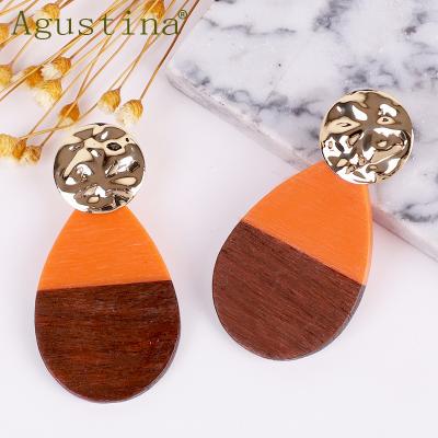 China New BOHEMIA Agustina style fashion women's earrings stud earrings wooden earrings gifts minimalist jewelry for sale