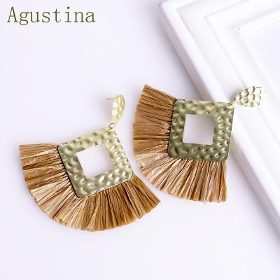 China New BOHEMIA Agustina Woman Large Drop Earrings Tassel Earrings Jewelry Geometric Lady Earring 2020 Fashion Handmade Bohemian Earrings for sale