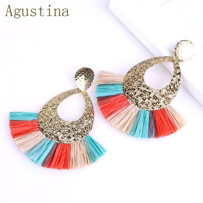 China BOHEMIA Agustina 2020 big new style ladies water drop tassel earrings handmade bohemian earring jewelry fashion earrings for sale