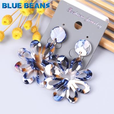 China BOHEMIA Agustina Style New Fashion Small Size Acrylic Ladies Flower Drop Earrings for sale