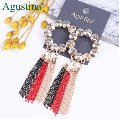 China La BOHEMIA Agustina 2020 Korean version fashion girl earrings diamond tassel new bohemian style ladies party luxury jewelry for sale