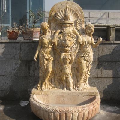 China Rainbow Color Jet Large Garden Lions Fountains Laminar Outdoor Decoration Hand - Carved Natural Stone Lion Statue Marble Water Fountain for sale