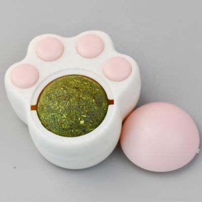 China 2023 New Arrival Cute Stocked Catnip Toy For Cat Can Rotate Catnip Ball Adsorb On The Wall Smart Cat Toy for sale