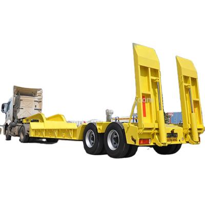 China Low bed flat bed semi trailer 50-80tons China brand 40tons semi trailer 60 tons lowbed trailer for sale