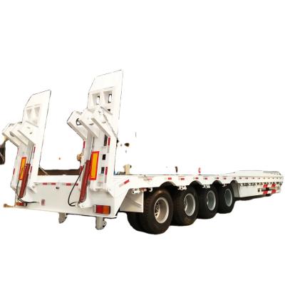 China Other lowbed semi trailers earth motor haul low bed trailer tractor truck trailer for sale for sale