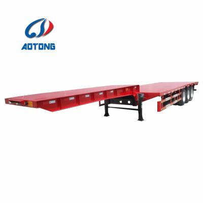 China Low bed truck trailer 30 ton flat bed trailer for sale low bed trailer flat bed semi trailer for sale