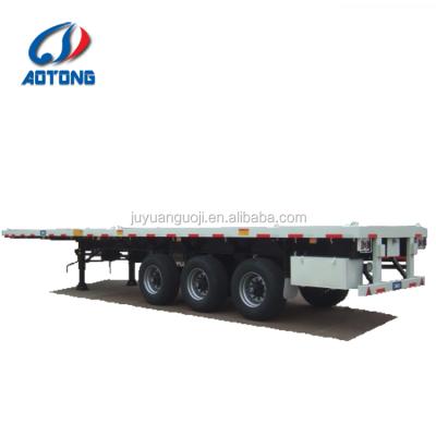 China Truck Trailer CE Certification And Truck Trailer Use 3 Axles 40ft High Bed Flat Bed Abnormal Trailer for sale