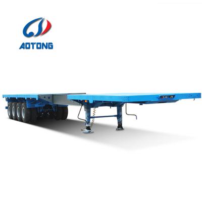 China 40 ft truck trailer shipping container trailer 3 axles 35tons flat bed extendable semi trailer for sale for sale