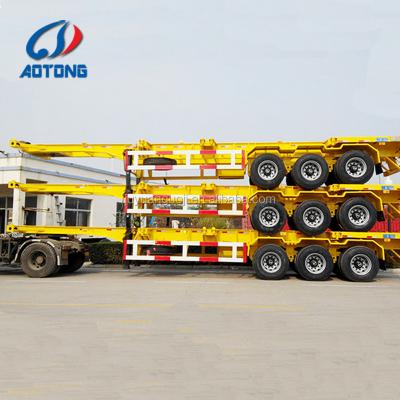 China Skeleton Type Gooseneck Duty or Straight Beam 3 Axles 40ft Container Chassis Truck Trailer Trailer For Sale for sale