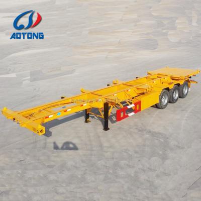 China Truck Trailer Used 3 Axel 40ft Sliding Skeleton Container Trailer 12m Skeleton Semi Trailer for sale