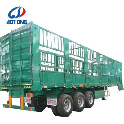 China Truck Trailer 40 Ton 40 Ft Bed Side Wall Semi Trailers / High Stake Barrier Cargo Semi Trailer For Sale for sale