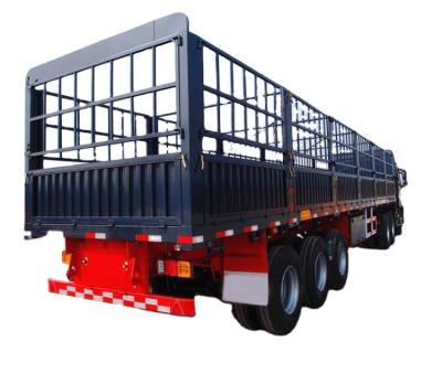 China Truck Trailer 60T 80T Trix Alxes Barrier Semi Trailer Cargo Truck Trailer For Bulk Cargo Or Livestock Hauler for sale