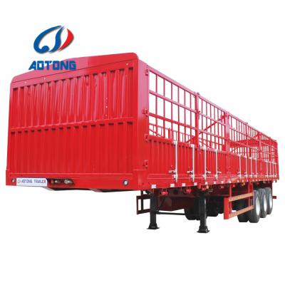 China Semi Trailer 3 Axle Stake Type Barrier Trailer Truck Trailer Truck For Cattle Pig Sheep Cargo Transport Semi Trailer for sale