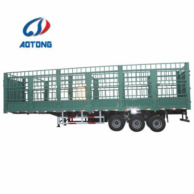 China Truck Trailer Semi Trailer 3 Axle Stake Fence Semi Trailers Cattle Transport Cargo Semi Trailer for sale