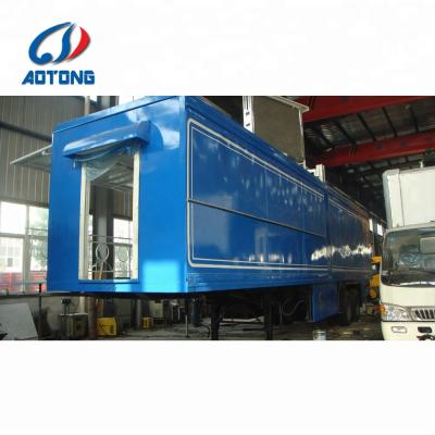 China Truck Towing Curtain Semi Trailer 2 Axle Trailer Or 3 Axle Cargo / Box Semi Trailer for sale