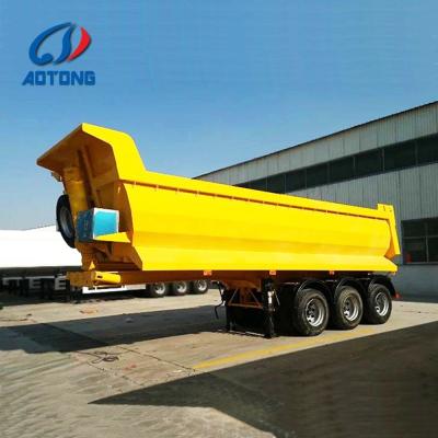 China Truck Trailer 3 Axle Dump Semi Trailer Heavy Duty 50 Cubic Meter Tipper Rear U Shape Semi Dump Trailer Truck for sale