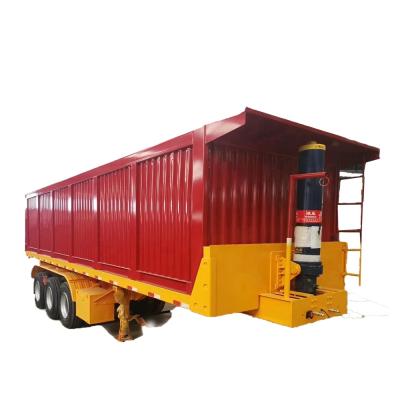 China Truck Trailer 50 Tons Axle 3 Dumping Semi Trailer Dump Truck Trailer Rear Self Dump Tipping Truck Trailers for sale