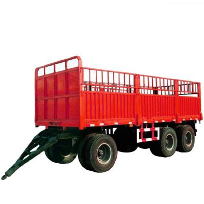 China Truck Trailer 20tons 30tons Hydraulic Full Barrier Trailer Bulk Cargo Tractor Dump Trailer for sale