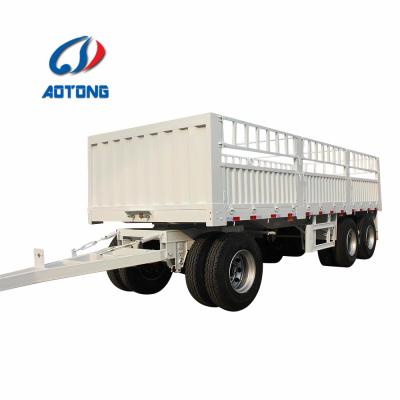 China Farm Full Barrier Cargo Trailer10 Tons Fence Barrier Trailer 20ft Drawbar Truck Full Truck Trailer Barrier Cargo Trailer for sale