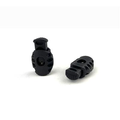 China Eco-Friendly High Quality Plastic Rope Lock Stopper Low Price POM Universal Black Rope Stopper 6 Mm for sale