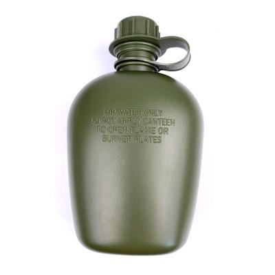 China Army Green Color Sustainable Logo Top Quality Custom Made Drinking Water Army Cooking Cup Military Plastic Water Canteen for sale