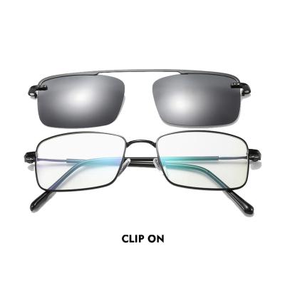 China Clip On Glasses Eyewear Rectangle Metal Frame 2019 Superhot 18732 Polarized Clip On Glasses for sale