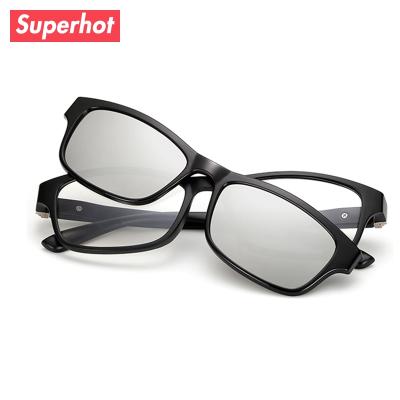 China Fashion Sunglasses Superhot Polarized Magnetic Clip On Sunglasses Sun Readers Cover Unisex Reading Glasses 2216-2 for sale