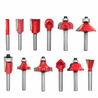 China Used for Trimming and Carving Wood 1pc 6mm Straight Shank Router T Bit Bit Round V Cove Box Flush Trimming Corner Trimming Cutter for Wood MC06010 for sale