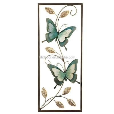 China Butterflies Design Blue Metal Butterflies Wall Art Decoration Factory Directly for sale