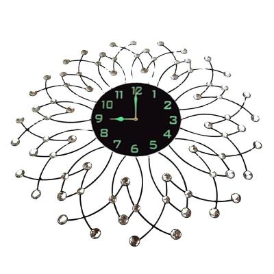 China Files Factory Direct Decorative Metal Wall Clock With Flower Design Glass Dial In Arabic Numerals for sale