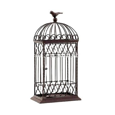 China Viable New Design Antique Black Color Metal Bird Cage for sale