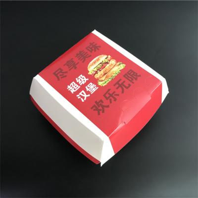 China Factory Supply Recyclable KFC Food Grade Hamburger Paper Box Cheap Paper Hamburger Box for sale