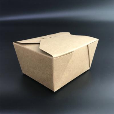 China Recyclable Disposable Take Away Wholesale Fast Rectangle Kraft Paper Food Packaging Box for sale